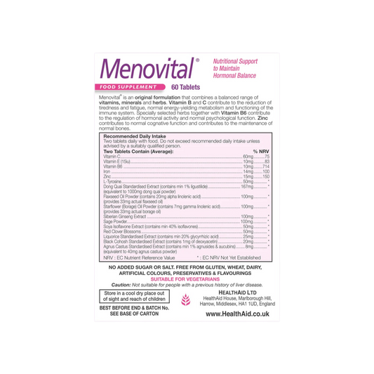 HealthAid Menovital Tabs 60s (Blister Pack)