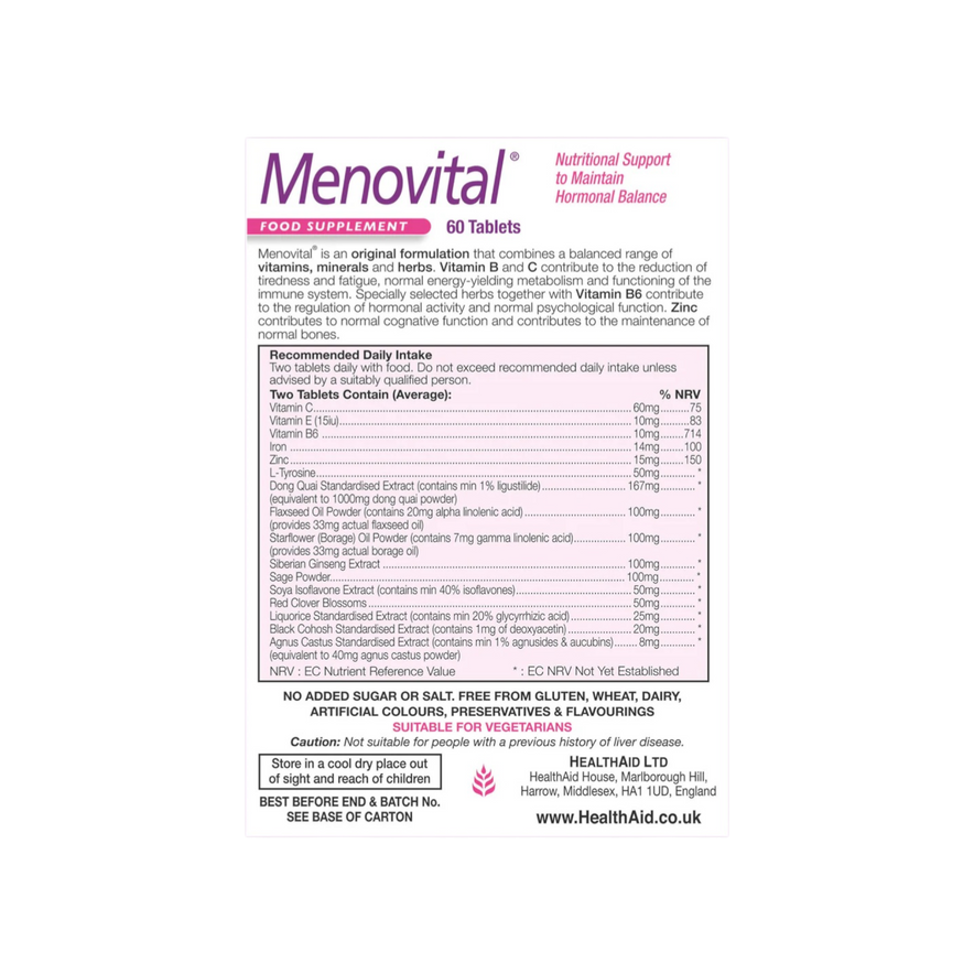 HealthAid Menovital Tabs 60s (Blister Pack)