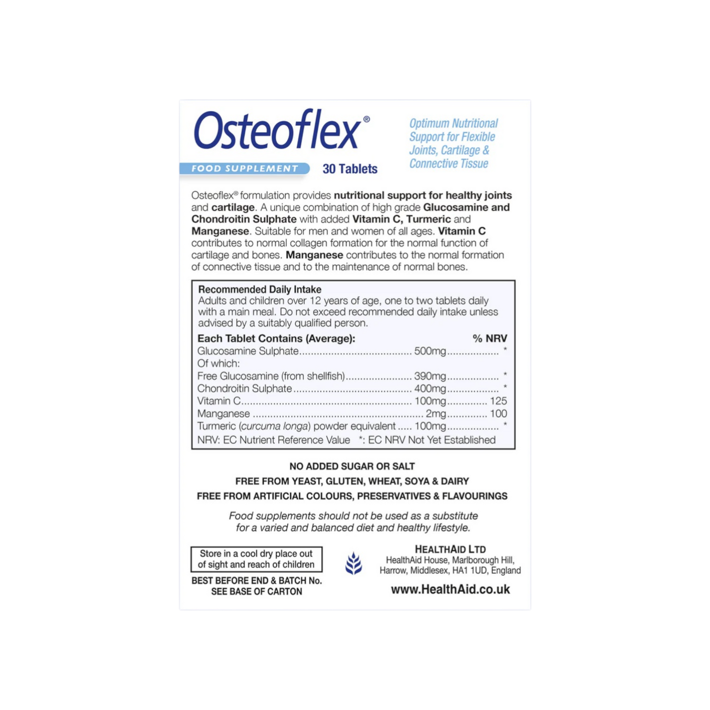 HealthAid Osteoflex Tablets 90s (Blister Pack)