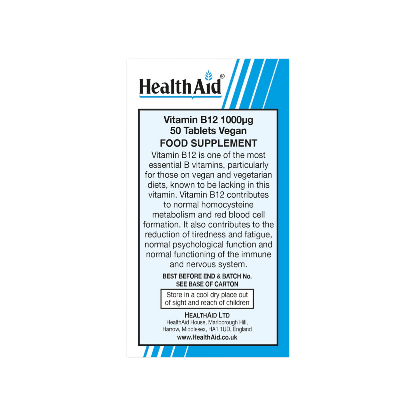 HealthAid Vitamin B-12 1000mg Tabs 50s
