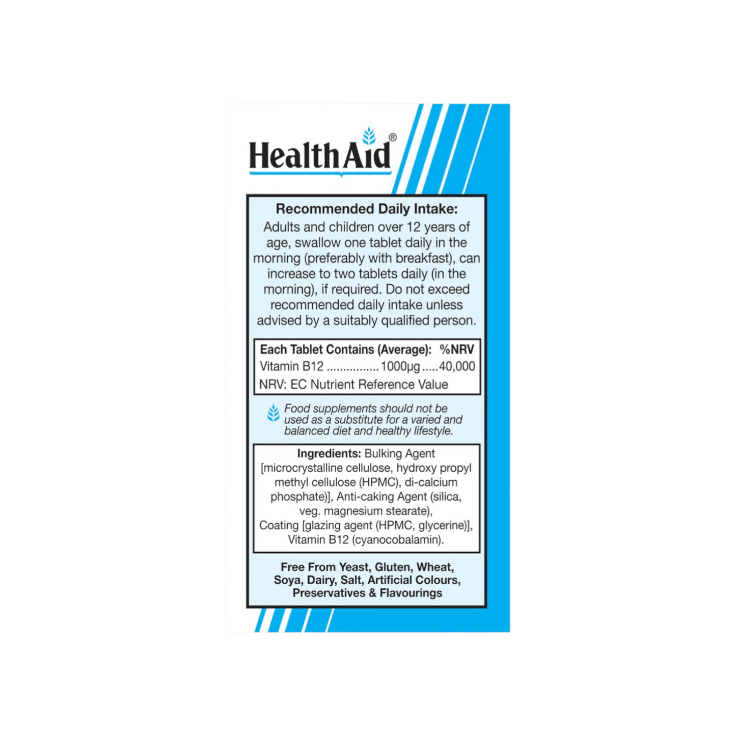 HealthAid Vitamin B-12 1000mg Tabs 50s