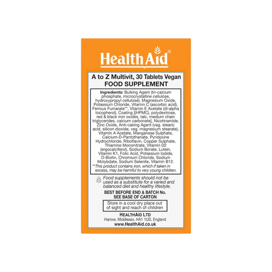 HealthAid A to Z Multivit + Mineral Tabs 90s