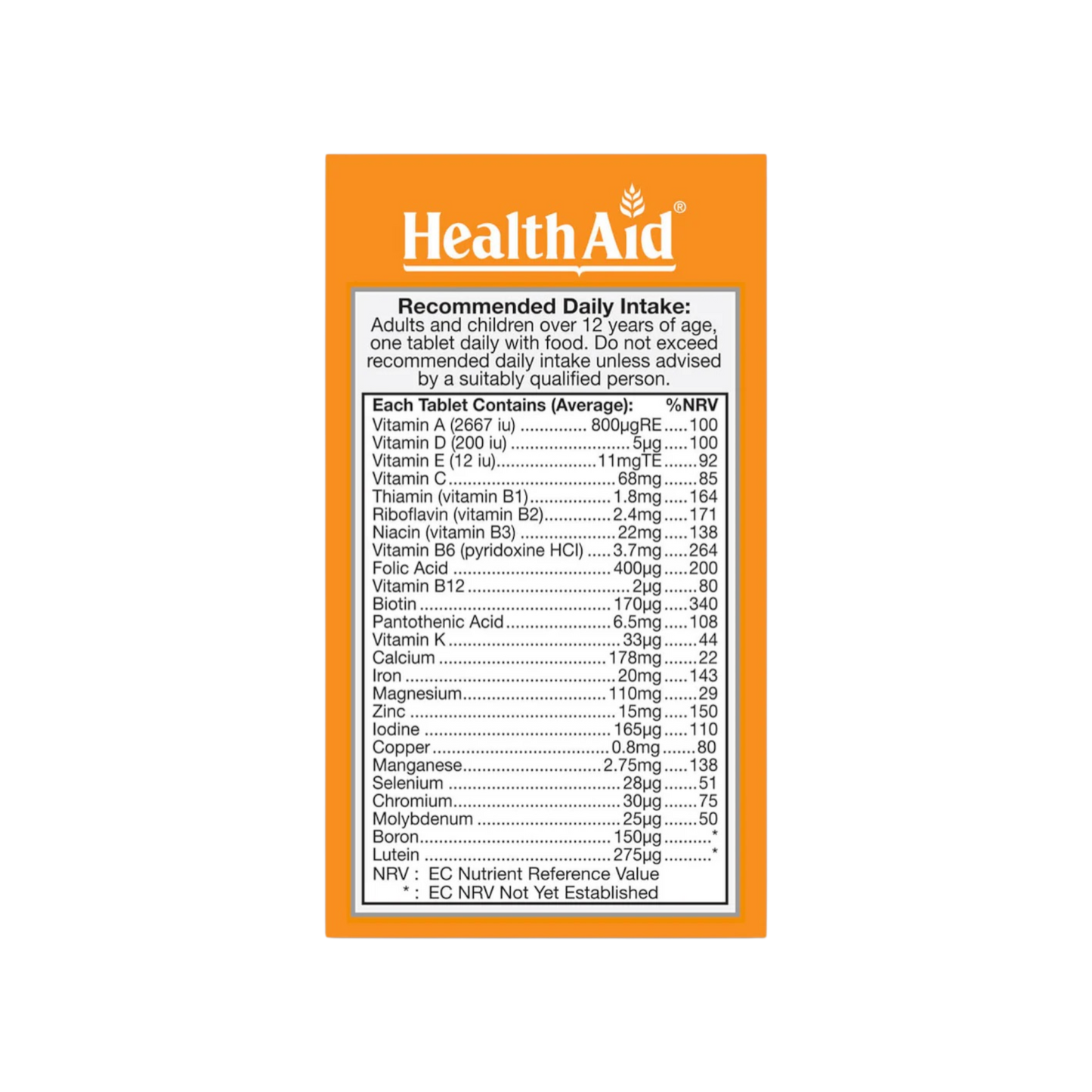 HealthAid A to Z Multivit + Mineral Tabs 90s