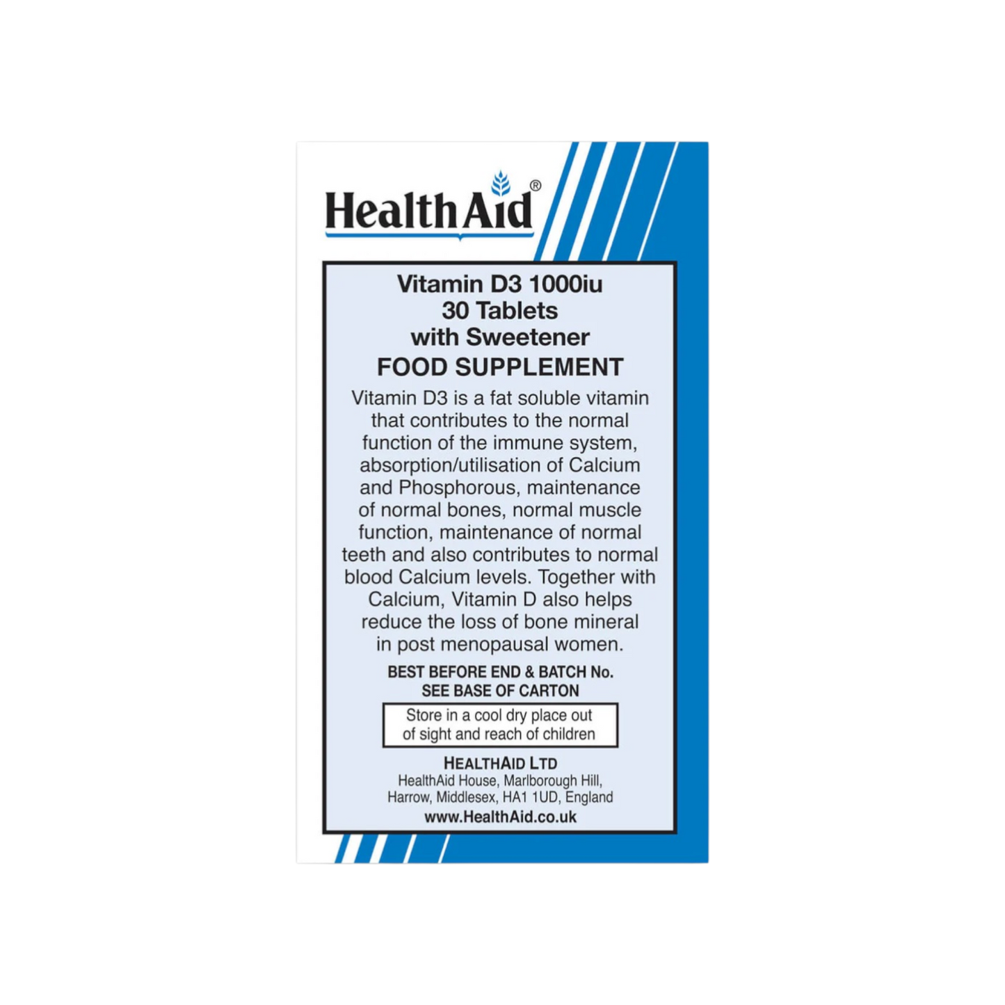 HealthAid Vitamin D3 1000iu Tablets 120s