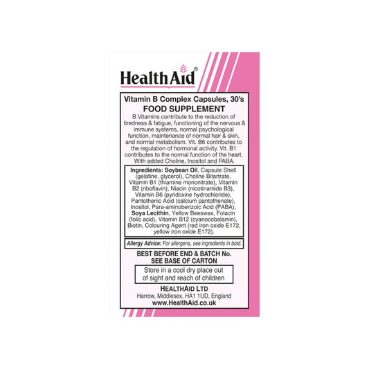 HealthAid Vitamin B Complex Supreme Caps 30s