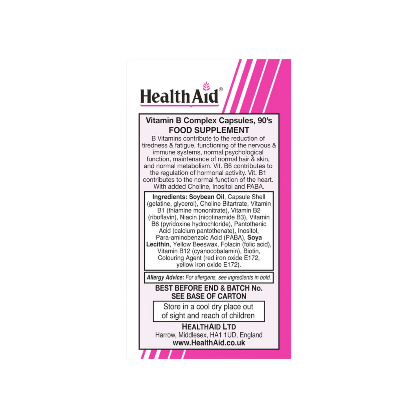 HealthAid Vitamin B Complex Supreme Caps 90s