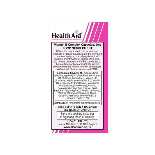 HealthAid Vitamin B Complex Supreme Caps 90s