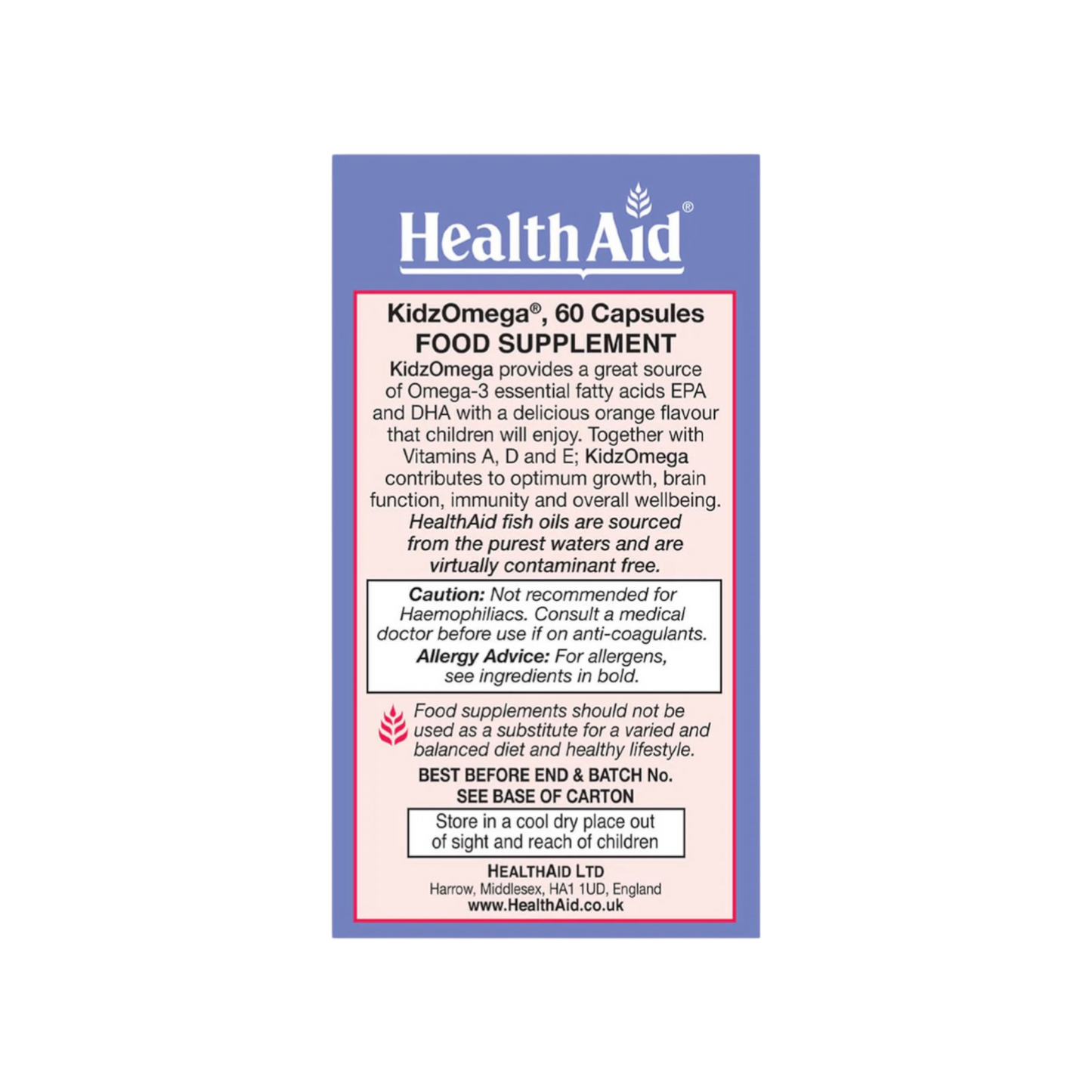 HealthAid KidzOmega Chewable Capsules 60s