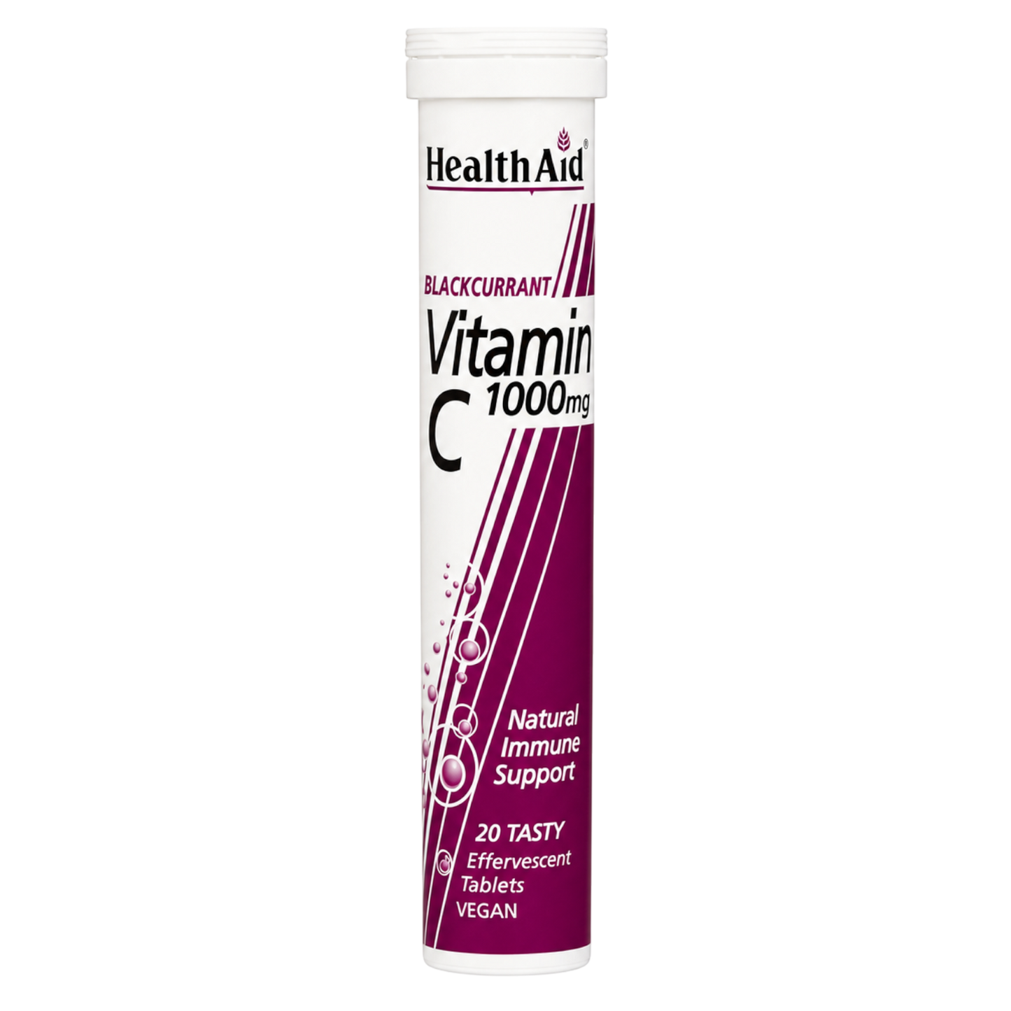 HealthAid Effervescent Vitamin C Tablets 1000mg Blackcurrent 20s
