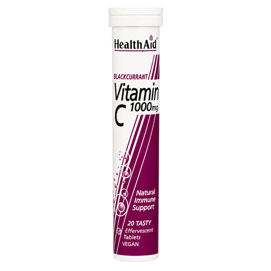 HealthAid Effervescent Vitamin C Tablets 1000mg Blackcurrent 20s