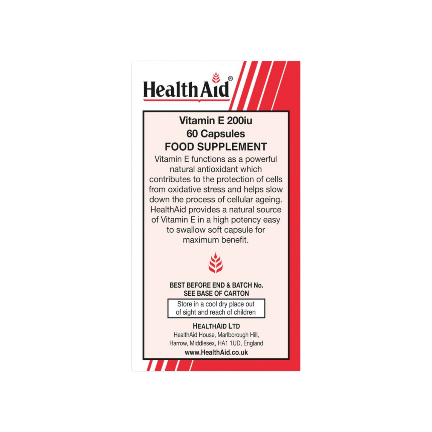 HealthAid Vitamin E 200iu Natural Caps 60s