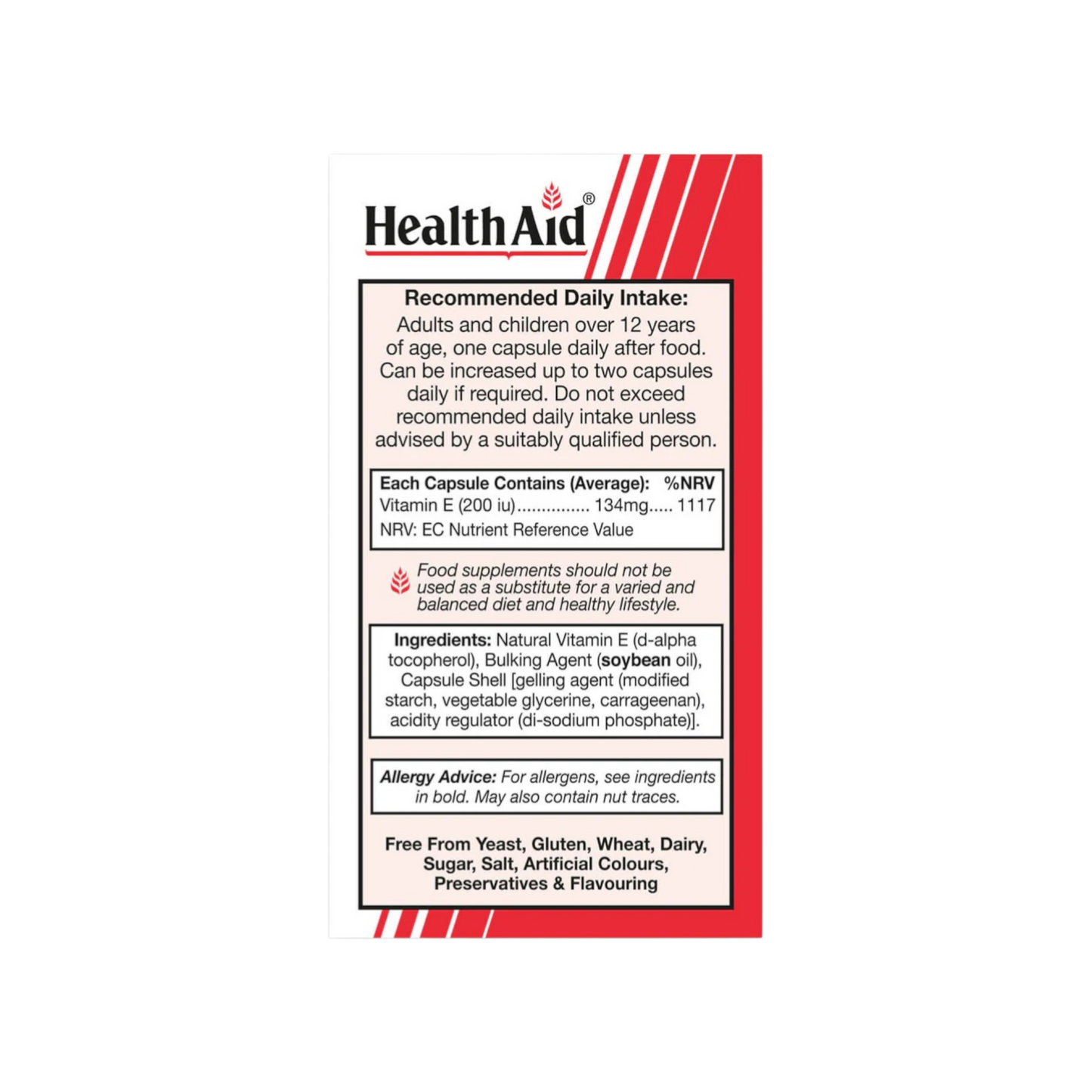 HealthAid Vitamin E 200iu Natural Caps 60s