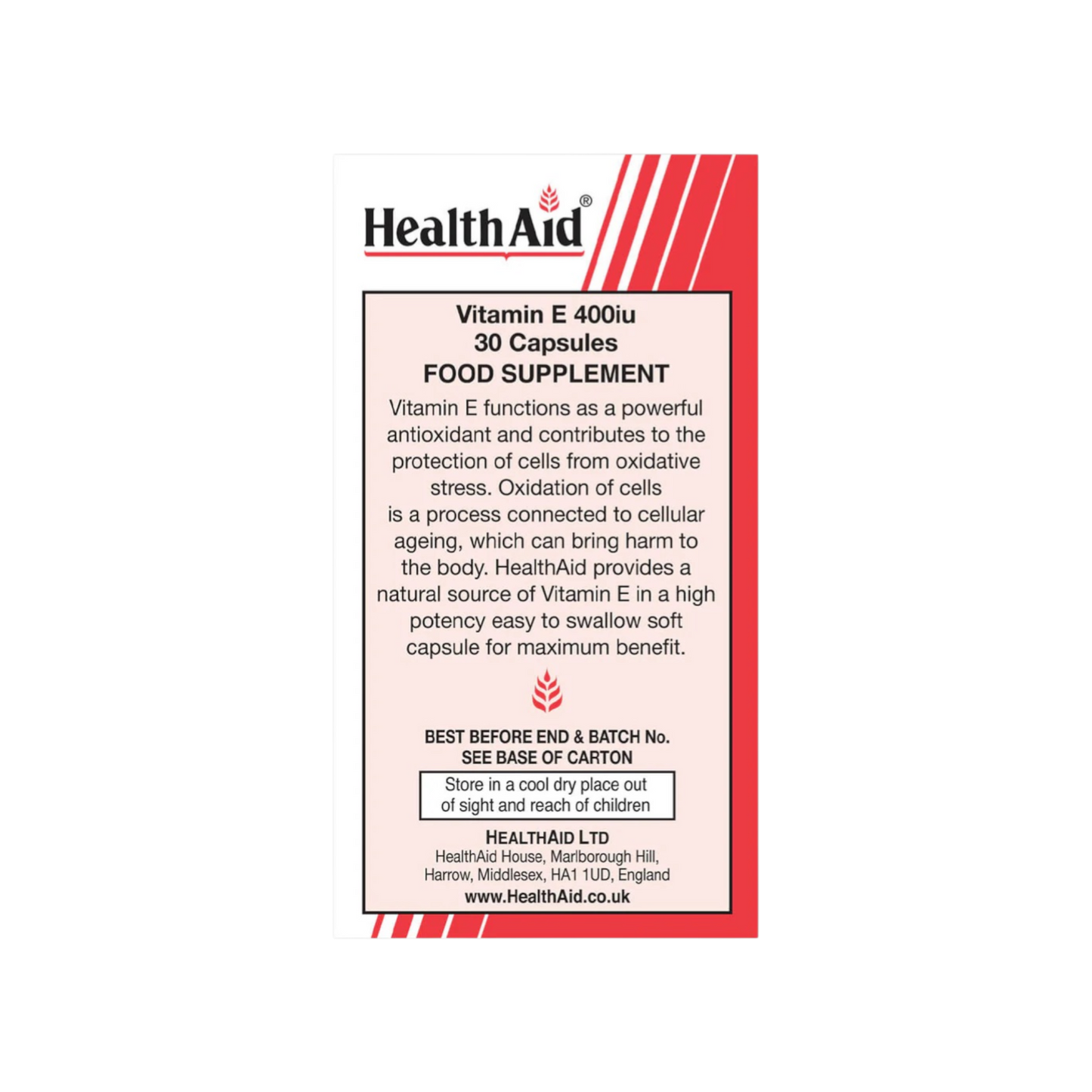 HealthAid Vitamin E 400iu Natural Caps 60s