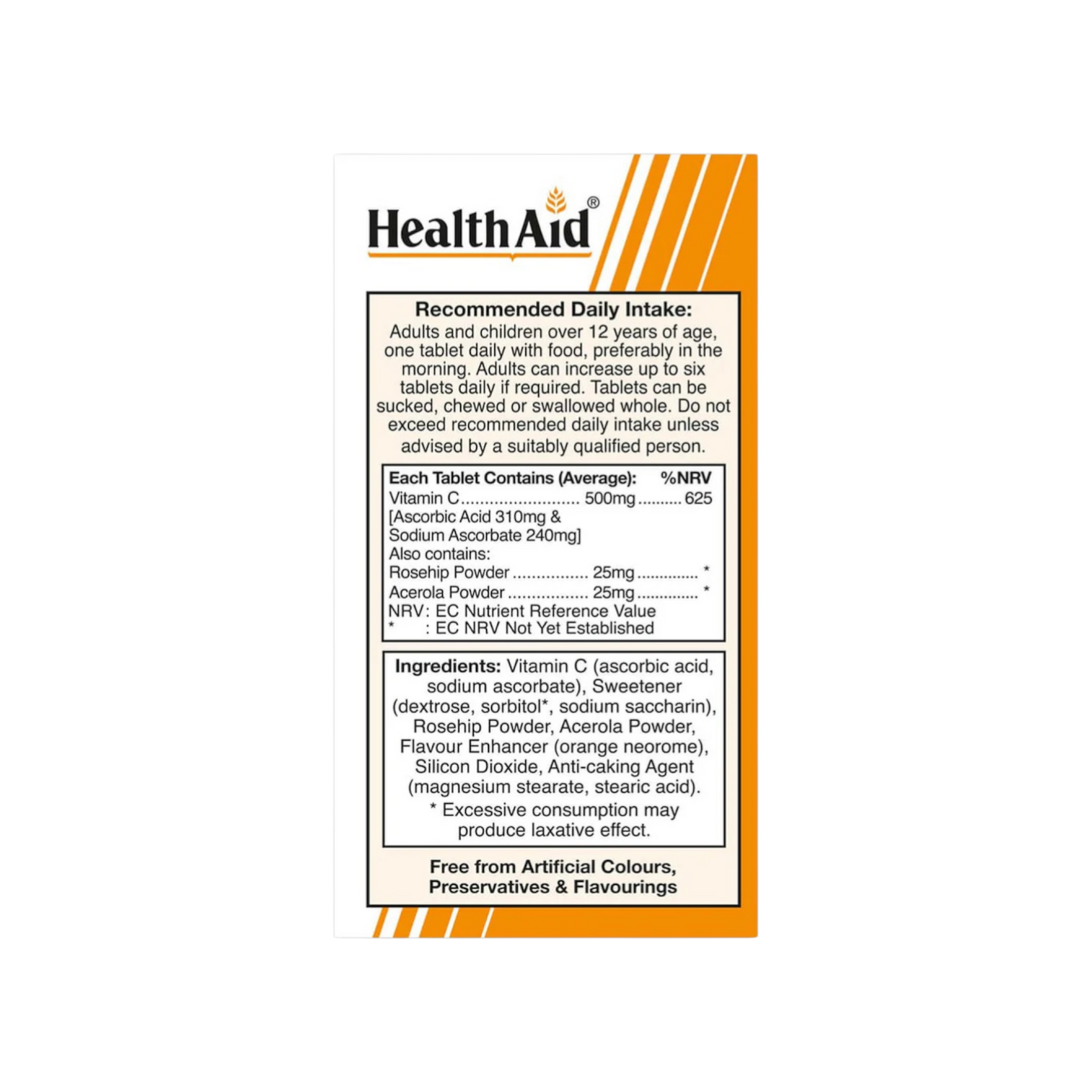 HealthAid Vitamin C 500mg Tablets Chewable 60s