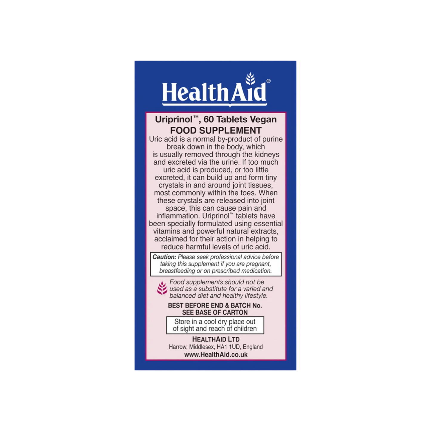 HealthAid Uriprinol Vegan Tablets 60s