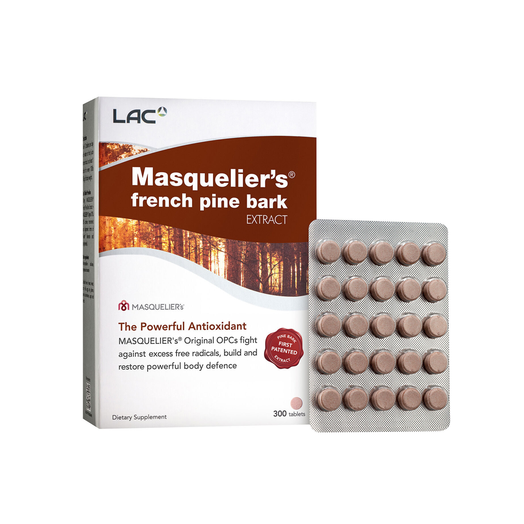 LAC Masquelier's French Pine Bark Extract Antioxidant Supplement 100mg x 300 Tablets