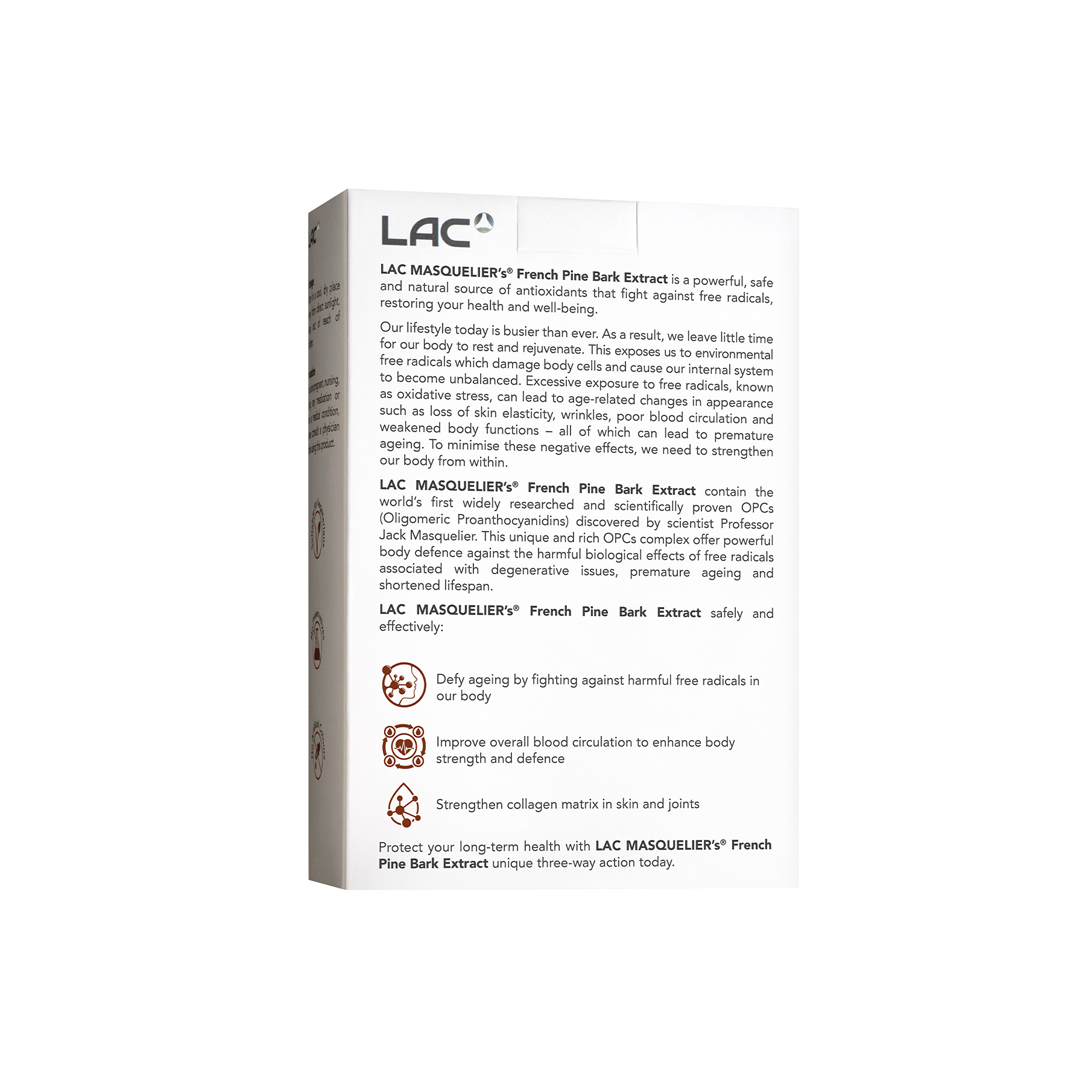 LAC Masquelier's French Pine Bark Extract Antioxidant Supplement 100mg x 300 Tablets