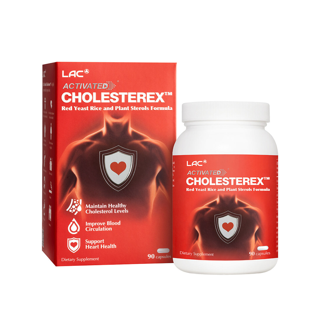 LAC Activated Cholesterex Red Yeast Rice Cholesterol Support Supplement x 60 Capsules