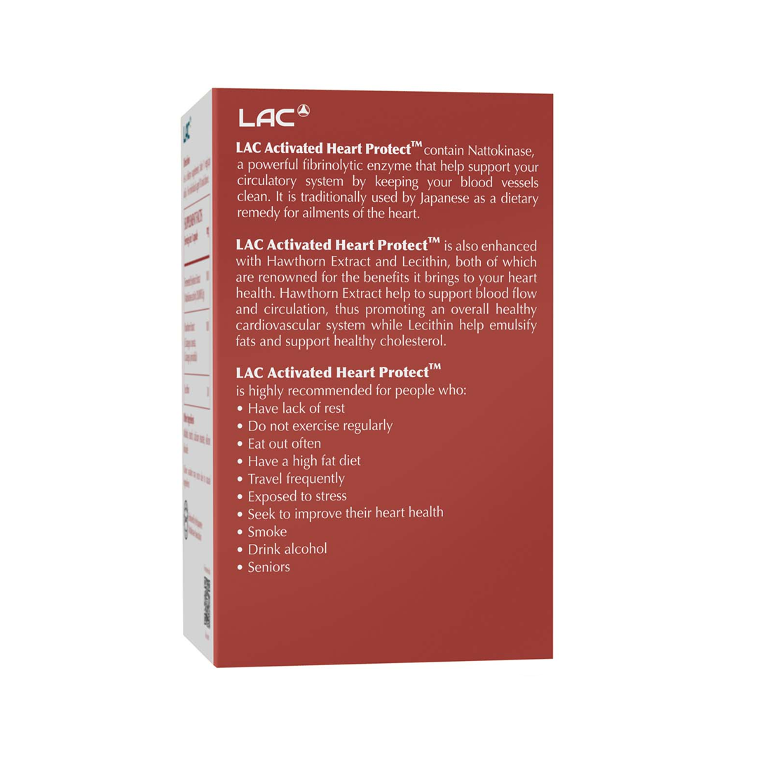 LAC Activated Heart Protect Nattokinase Hawthorn Lecithin Blend Cardiovascular Support Supplement x 30 Capsules