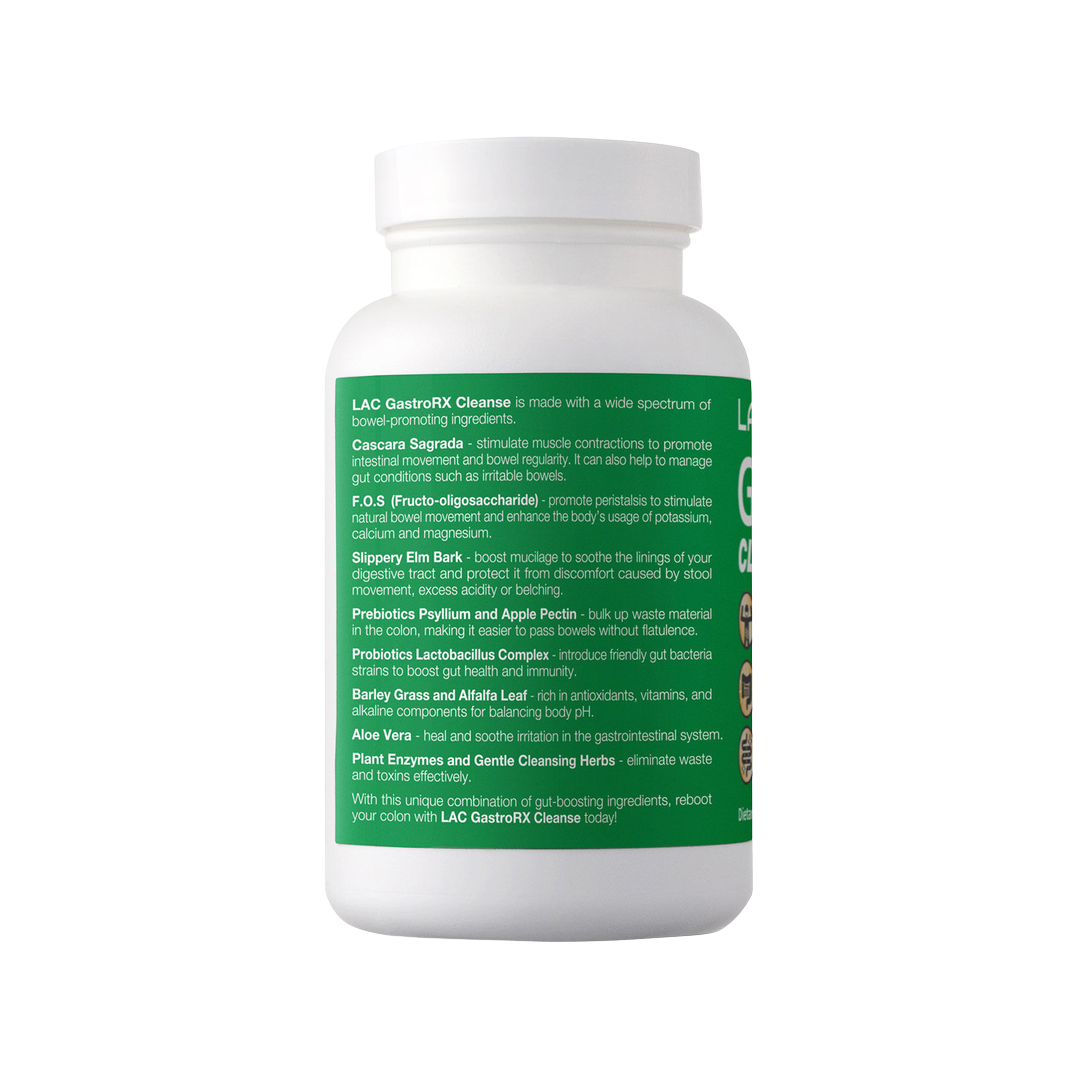 LAC GastroRX Cleanse Digestive Support Supplement x 120 Capsules