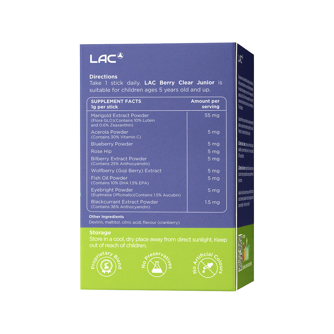 LAC Berry Clear Junior Antioxidant Powder 1g x 30 Sticks