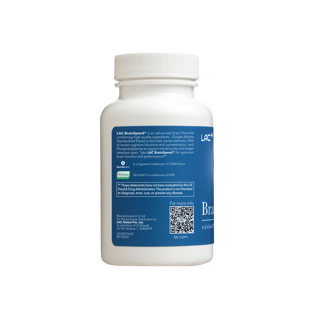 LAC BrainSpeed Cognitive Support Supplement x 60 Vegetarian Tablets