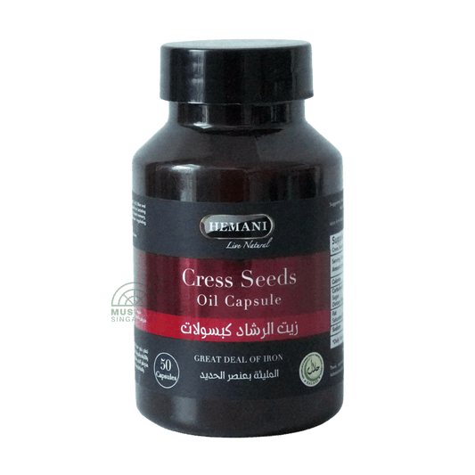 Hemani Cress Seeds Oil Capsule (Great Deal of Iron) 50 capsules