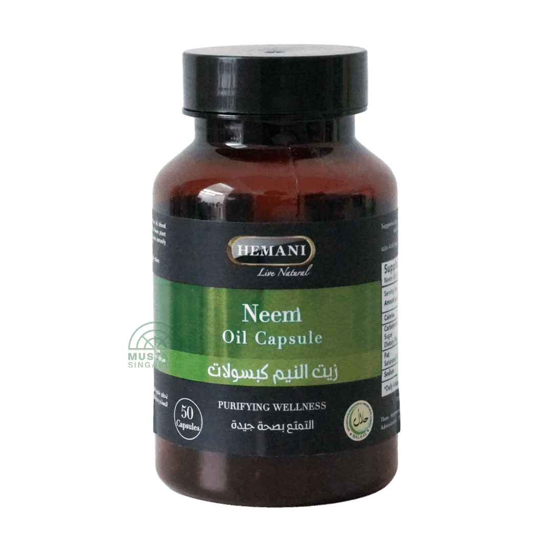 Hemani Neem Oil Capsule (Purifying Wellness) 50 tablets