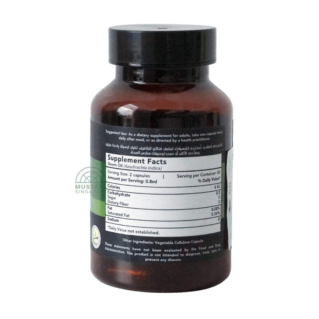Hemani Neem Oil Capsule (Purifying Wellness) 50 tablets