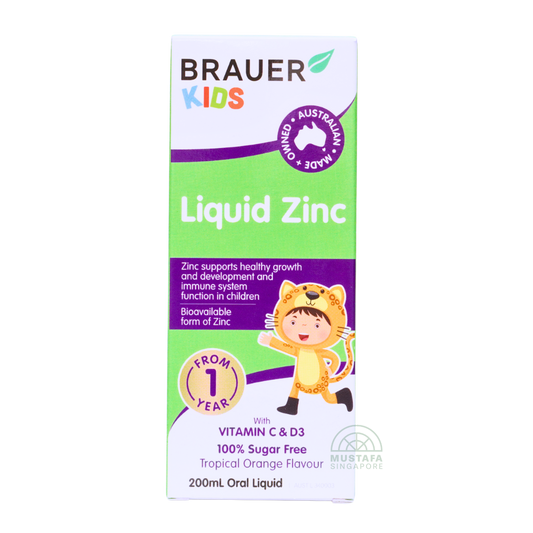 Brauer Kids Tropical Orange Liquid Zinc Vitamin C and D3 Oral Liquid 200ml