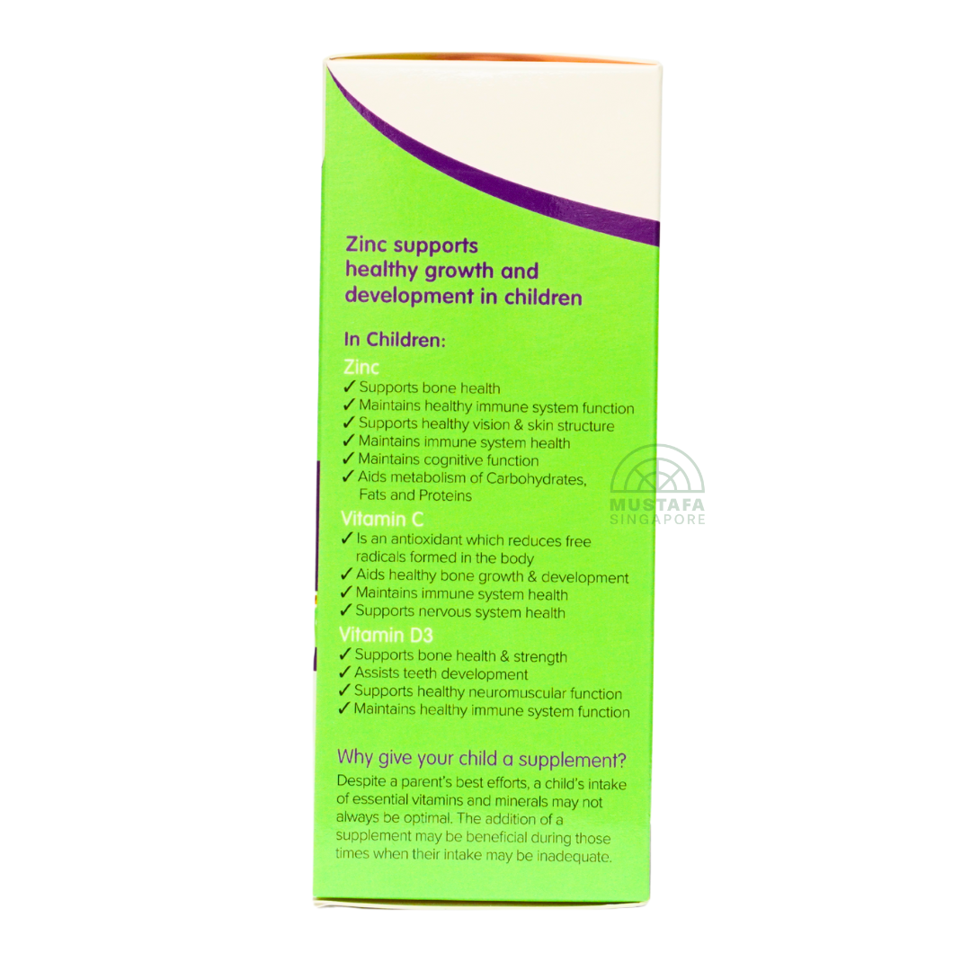 Brauer Kids Tropical Orange Liquid Zinc Vitamin C and D3 Oral Liquid 200ml