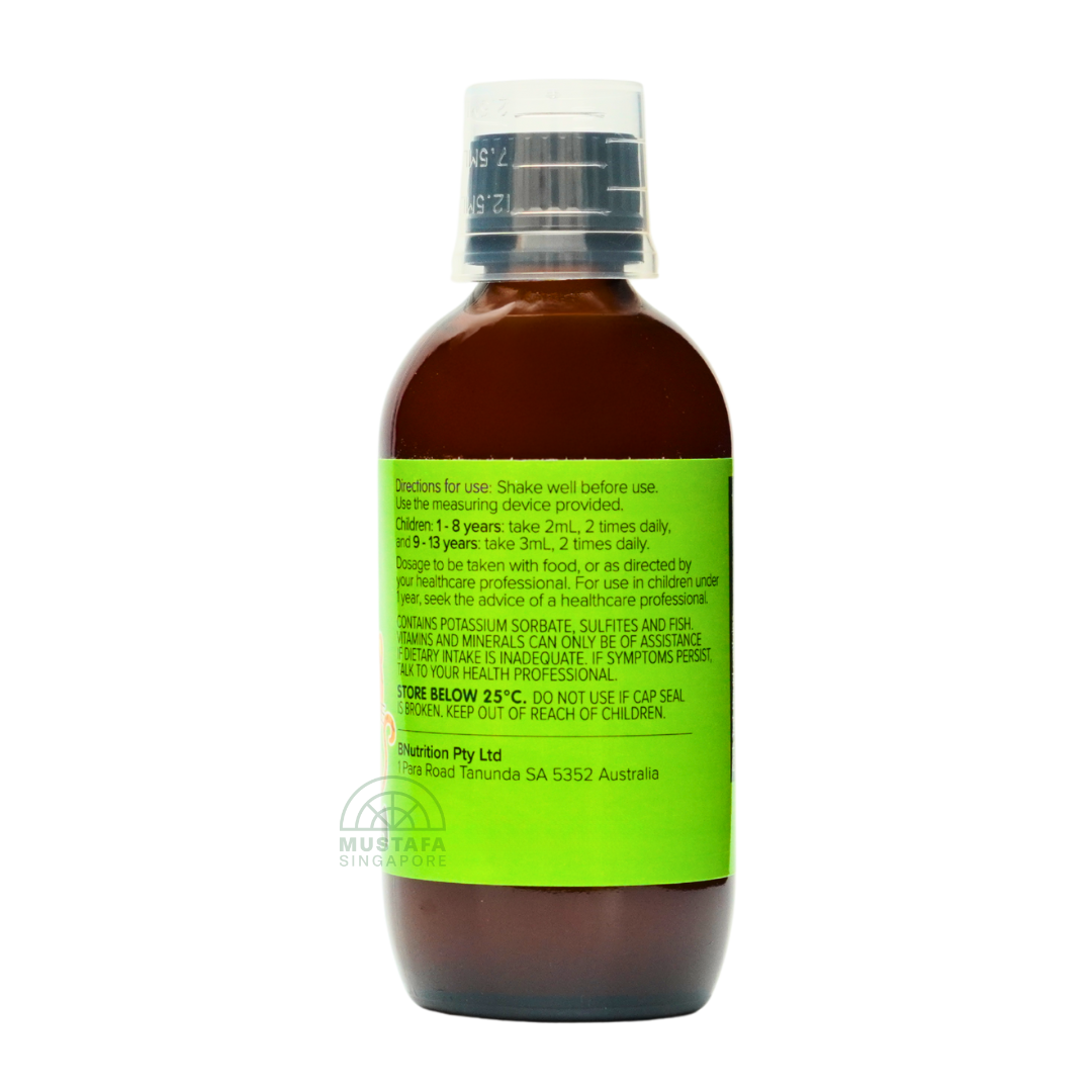 Brauer Kids Tropical Orange Liquid Zinc Vitamin C and D3 Oral Liquid 200ml