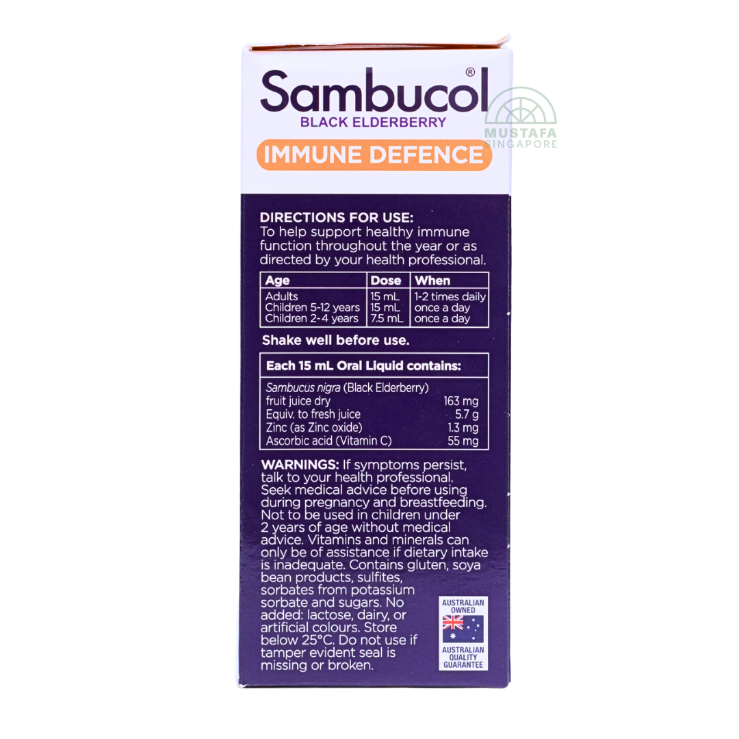 Sambucol Black Elderberry Immune Defence Oral Liquid Vegan 250ml
