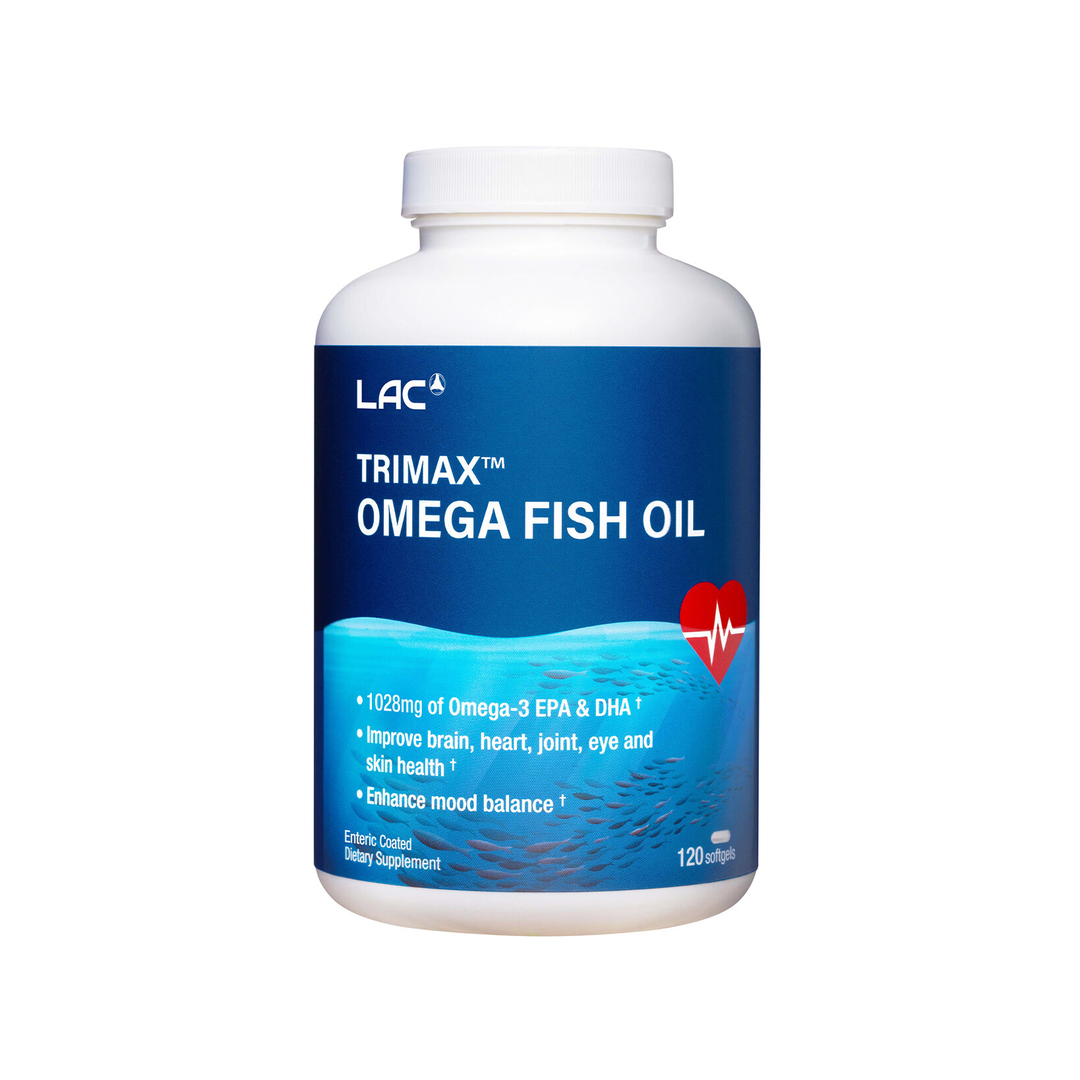 LAC Trimax Omega Fish Oil Heart Support 1500mg x 120 Capsules