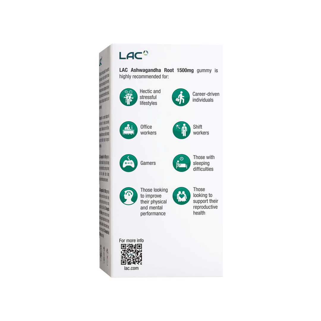 LAC Ashwagandha Root Stress Support 1500mg x 60 Capsules