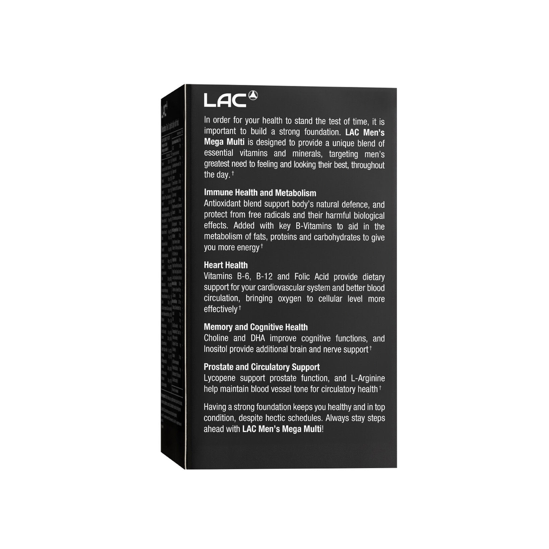LAC Men's Mega Multi Daily Nutrition 90 Caplets