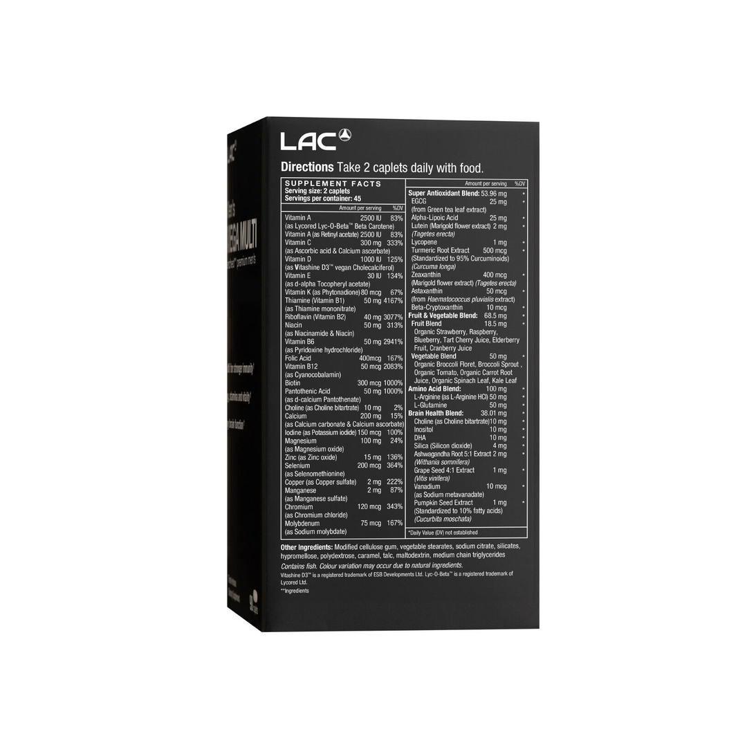 LAC Men's Mega Multi Daily Nutrition 90 Caplets