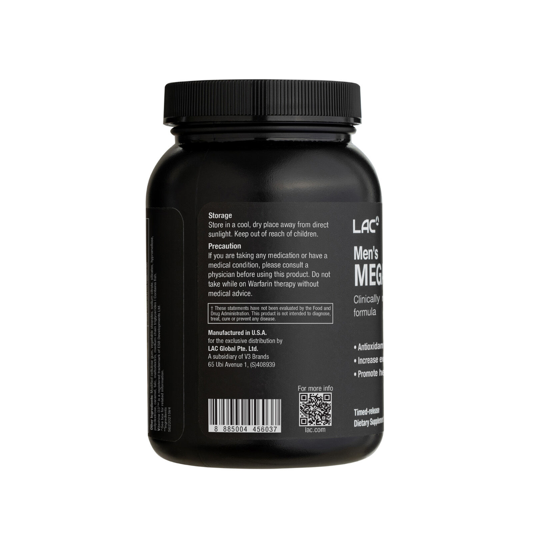 LAC Men's Mega Multi Daily Nutrition 90 Caplets