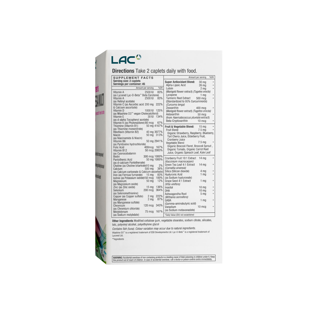 LAC Women's Mega Multi Daily Nutrition 90 Caplets