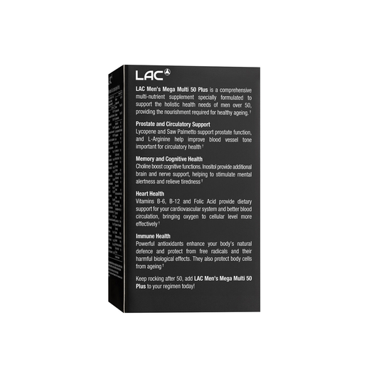 LAC Men's Mega Multi 50 Plus Daily Nutrition 60 Caplets