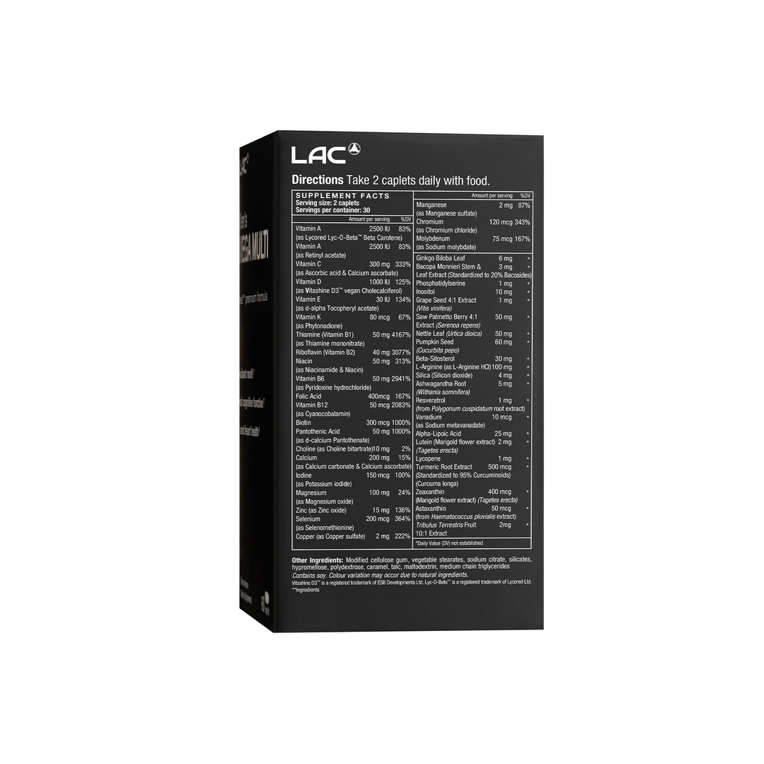 LAC Men's Mega Multi 50 Plus Daily Nutrition 60 Caplets