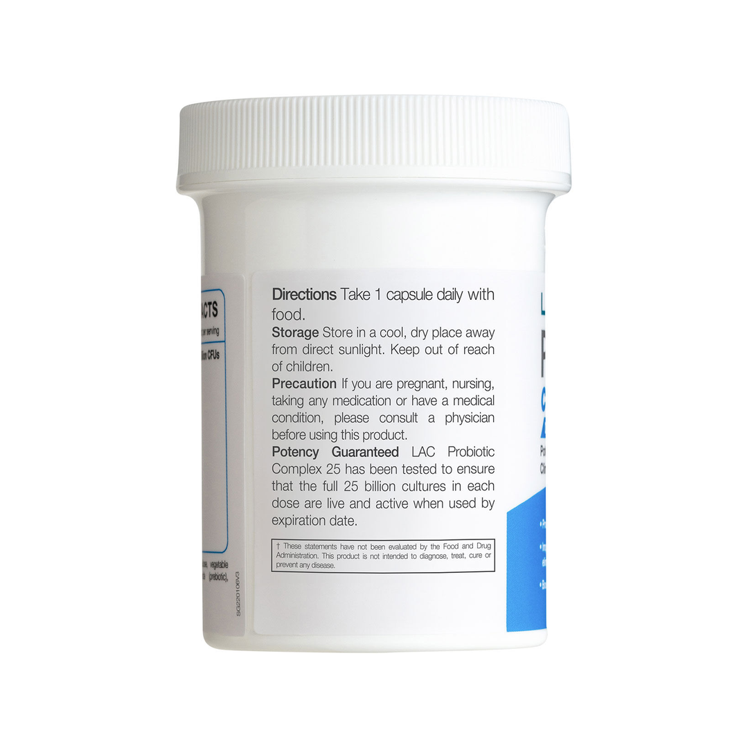 LAC Probiotic Complex Digestive Support 25 Billion CFU x 30 Capsules