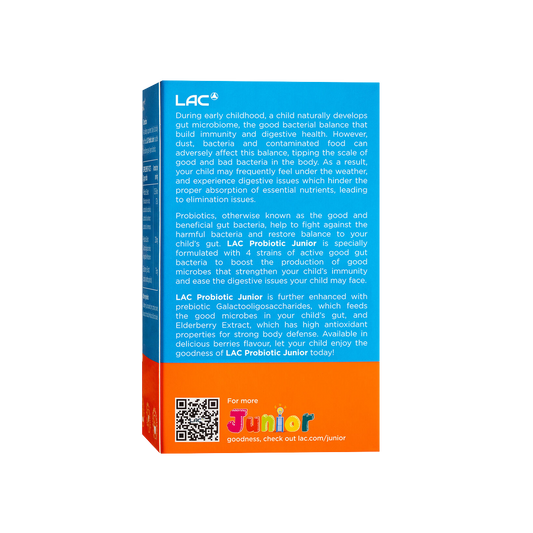 LAC Probiotic Junior Digestive Support 12.5 Billion 3g x 30 Sticks