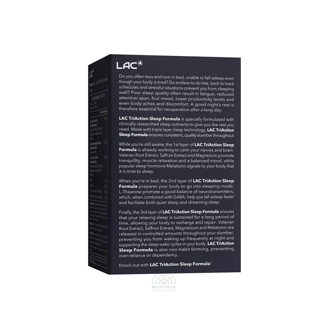 LAC TriAction Sleep Formula Night Support 60 Capsules