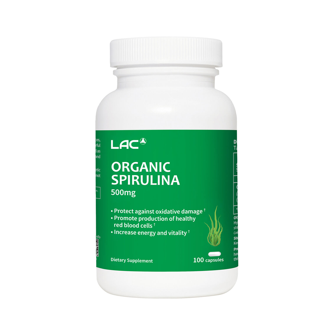 LAC Organic Spirulina Superfood Support 500mg x 100 Tablets