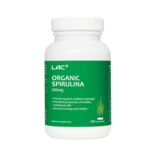 LAC Organic Spirulina Superfood Support 500mg x 100 Tablets