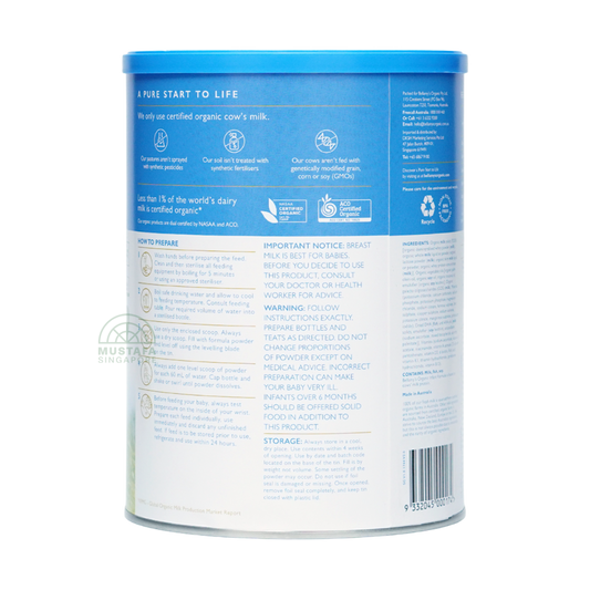 Bellamy's Organic Infant Milk Formula (Step 1) 900g