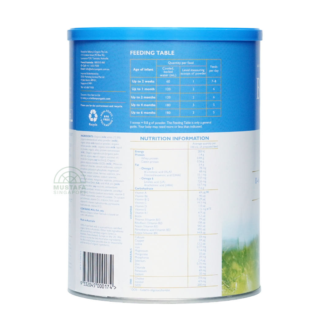 Bellamy's Organic Infant Milk Formula (Step 1) 900g