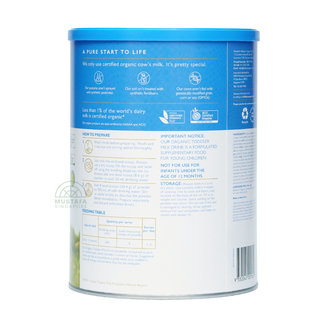 Bellamy's Organic Toddler Milk Powder (Step 3) 900g