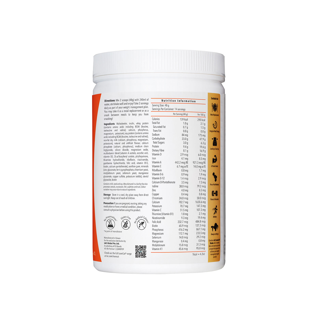 LAC LeanCut Shake Weight Management Creamy Vanilla 14 Servings